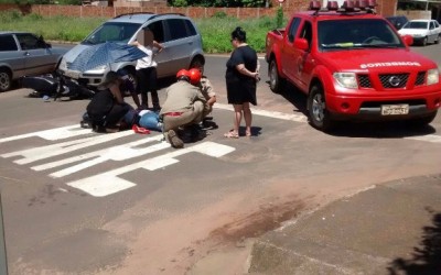 Mulher fica ferida em acidente no bairro Santos Dumont