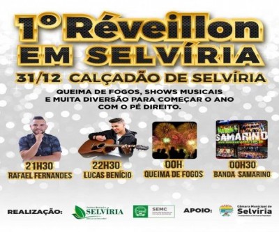 Réveillon na Selvíria terá queima de fogos e apresentação de vários cantores 