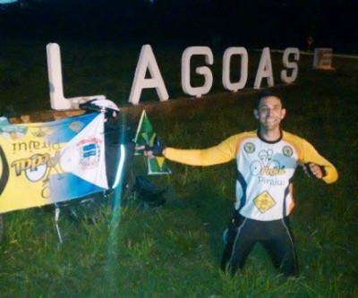 Ciclista que saiu de Pirajuí chegou em Três Lagoas no dia 17