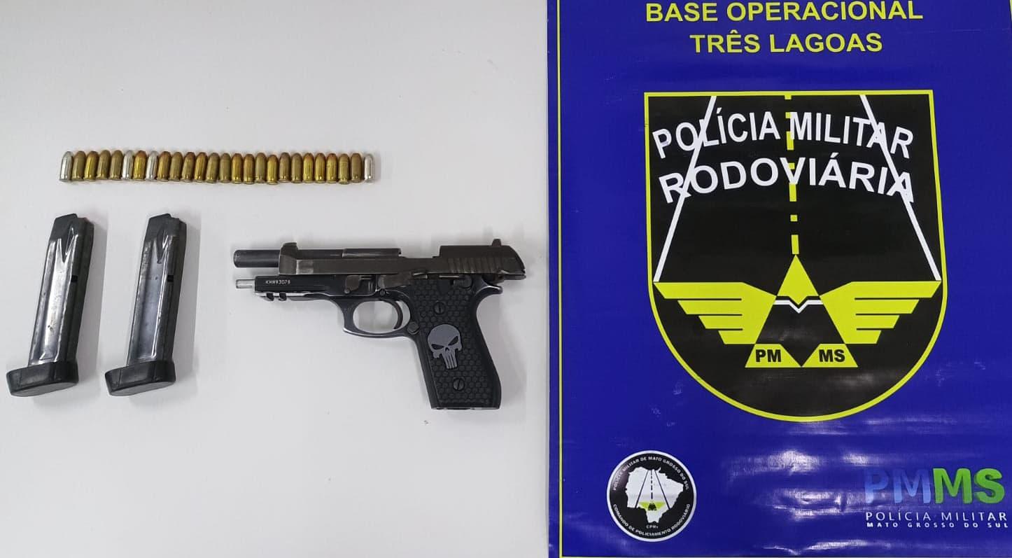 Arma Comprada por R$ 8 Mil no Bairro Alto da Boa Vista em Três Lagoas é apreendida pela PMRv na MS-112